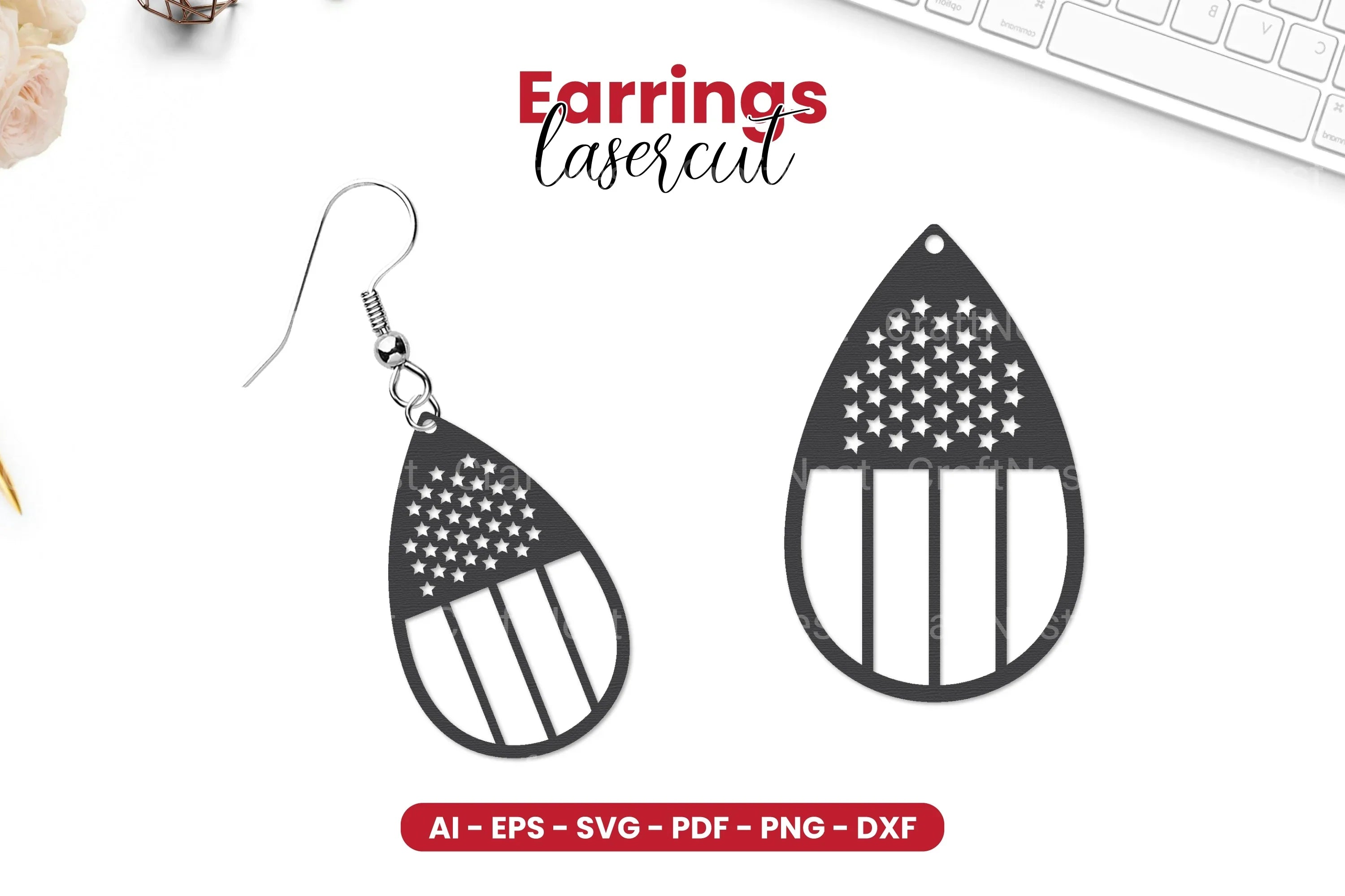 4th of July Earrings Laser Cut SVG Bundle - CraftNest - Digital Crafting and Art