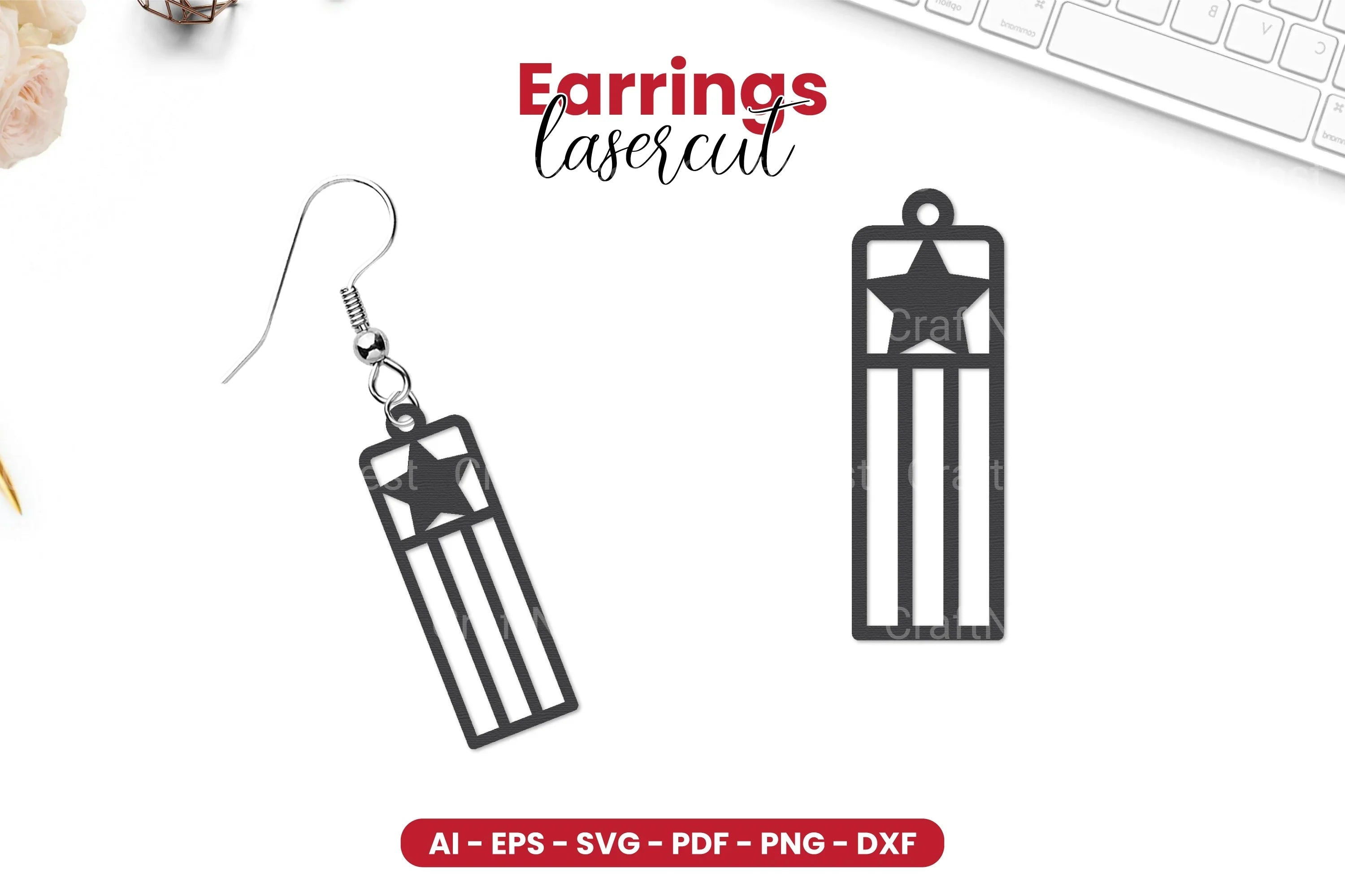 4th of July Earrings Lasercut SVG Bundle - CraftNest - Digital Crafting and Art