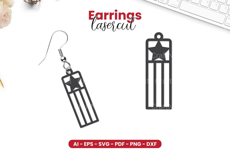 4th of July Earrings Lasercut SVG Bundle - CraftNest - Digital Crafting and Art