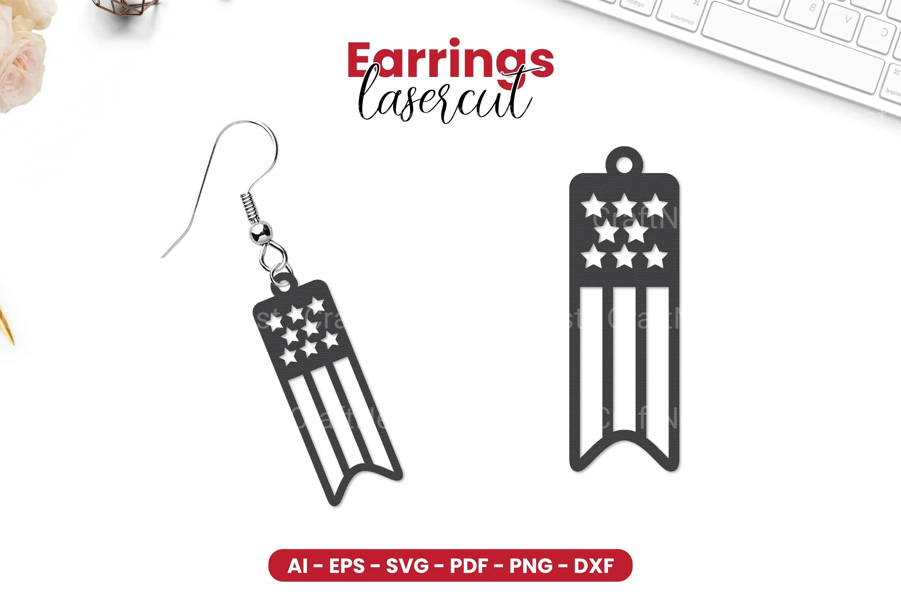 4th of July Earrings Laser Cut SVG Bundle - CraftNest - Digital Crafting and Art