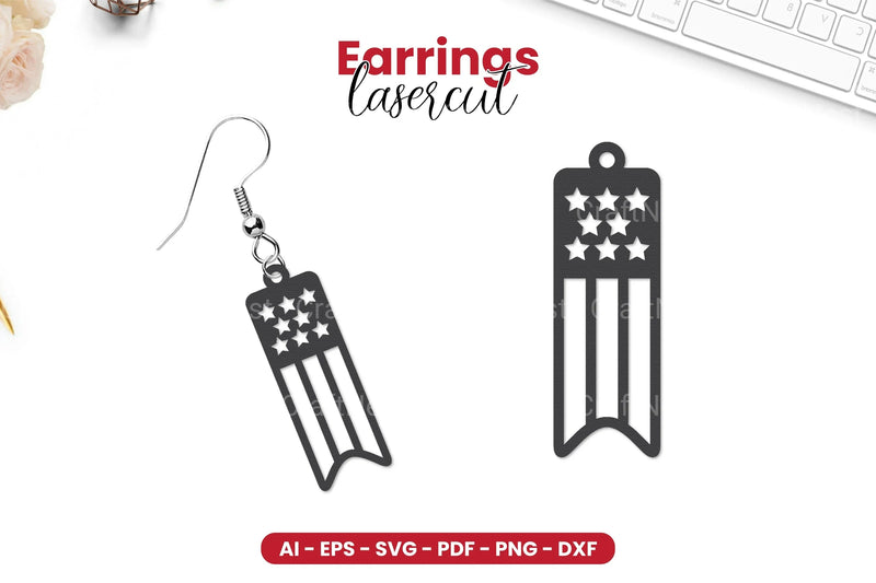 4th of July Earrings Laser Cut SVG Bundle - CraftNest - Digital Crafting and Art
