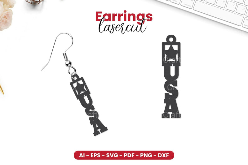 4th of July Earrings Laser Cut SVG Bundle - CraftNest - Digital Crafting and Art