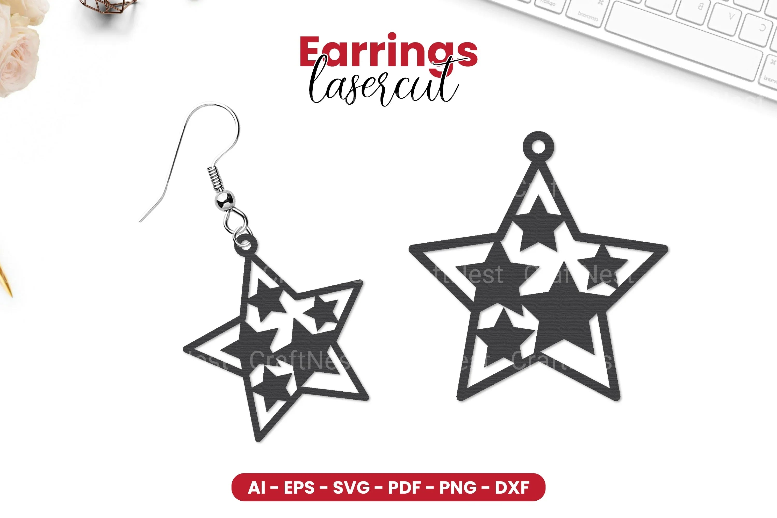 4th of July Earrings Laser Cut SVG Bundle - CraftNest - Digital Crafting and Art