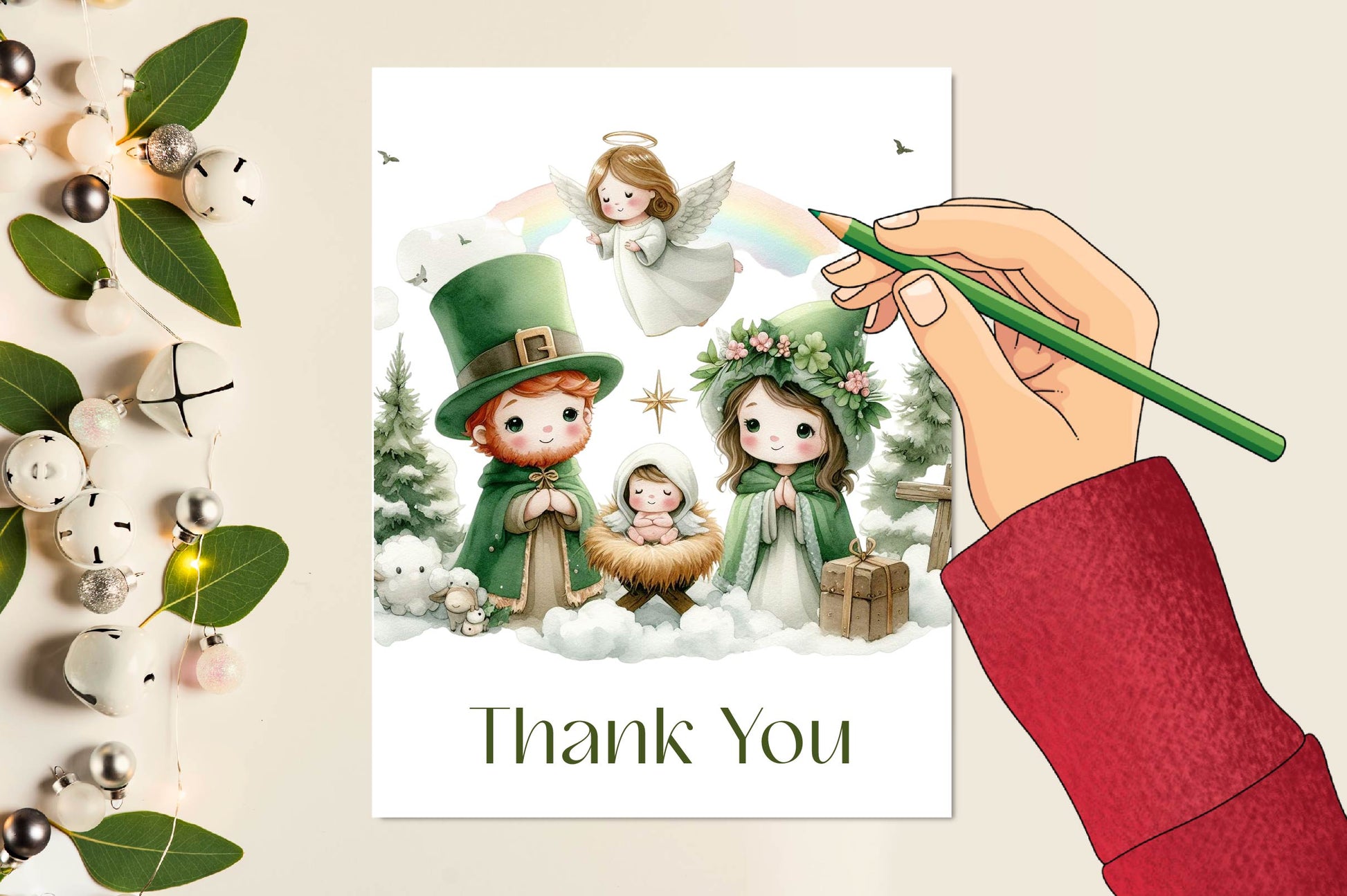 Cute St Patricks Day Nativity Scene Clipart Bundle - CraftNest - Digital Crafting and Art