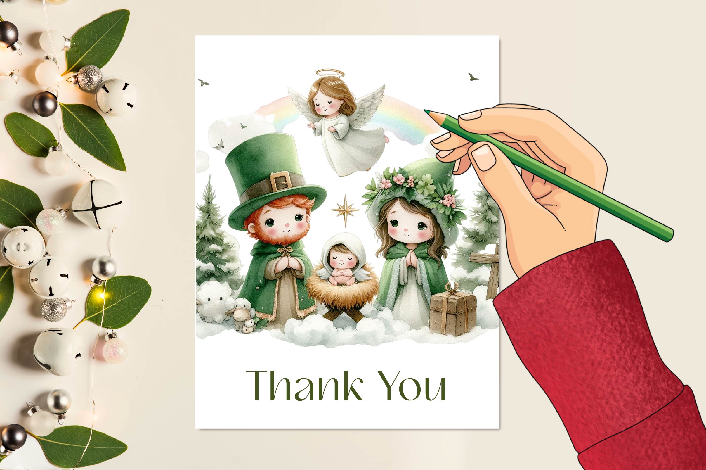 Cute St Patricks Day Nativity Scene Clipart Bundle - CraftNest - Digital Crafting and Art