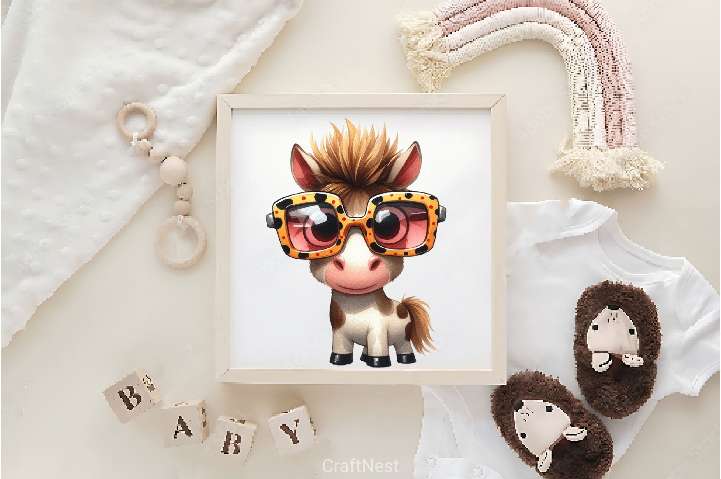 Cute Funny Farm Animals Clipart Bundle