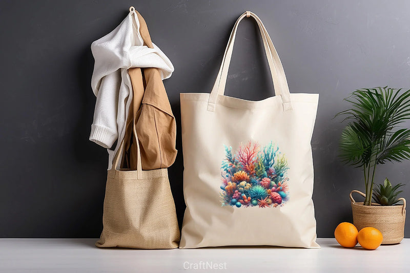 Colorful Coral Reef Sea Shell Clipart Bundle - CraftNest - Digital Crafting and Art