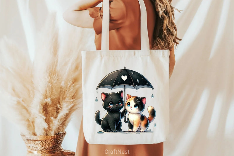 Valentine Cat Couple Clipart Bundle - CraftNest - Digital Crafting and Art