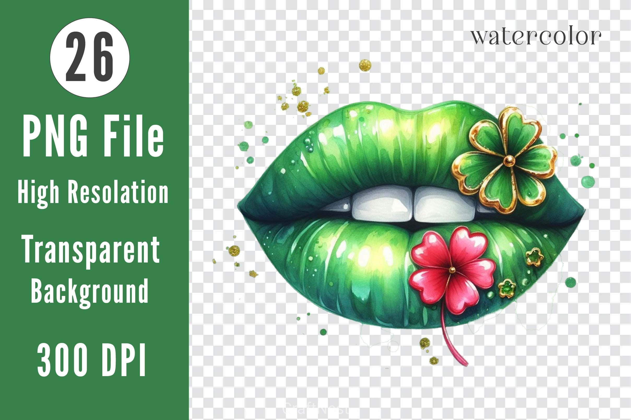 St Patrick's Day Lips Clipart Bundle