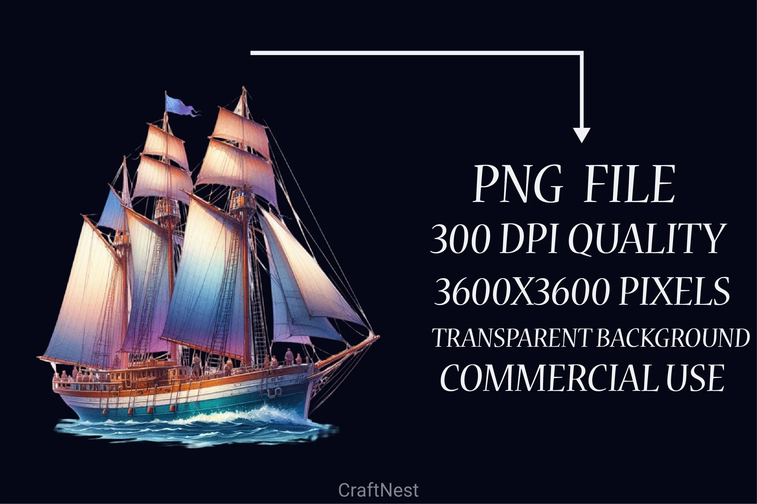Schooner Ship Clipart Bundle - CraftNest - Digital Crafting and Art