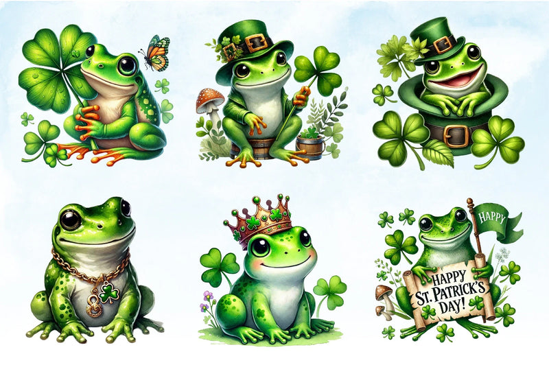 St. Patrick's Frog Clipart Bundle - CraftNest - Digital Crafting and Art