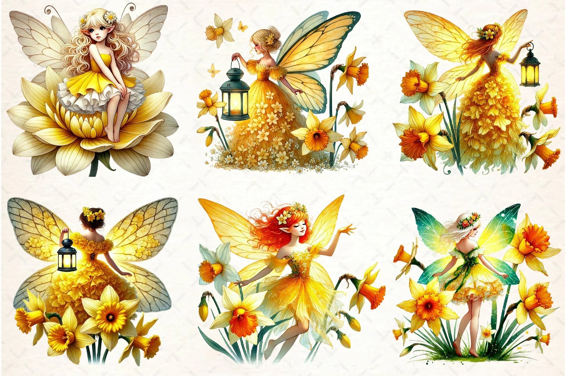 Daffodil Fairy Clipart Bundle - CraftNest - Digital Crafting and Art