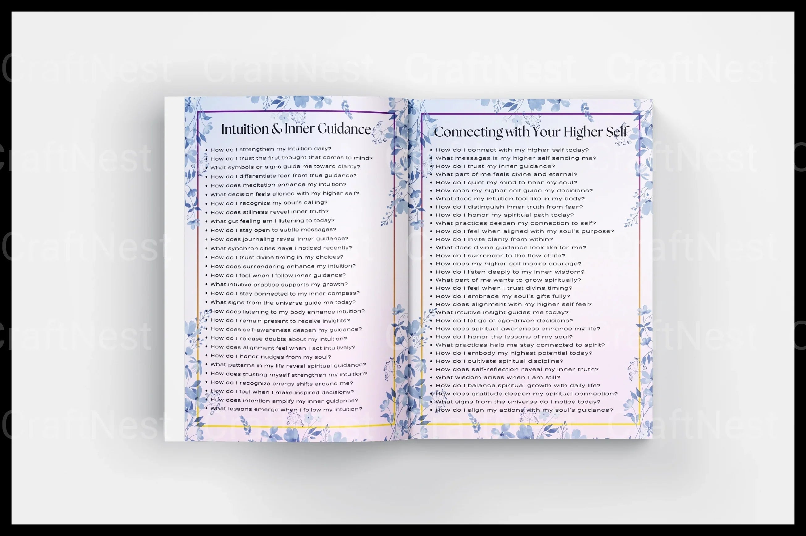 Manifestation Prompts Book for Personal Growth - CraftNest - Digital Crafting and Art