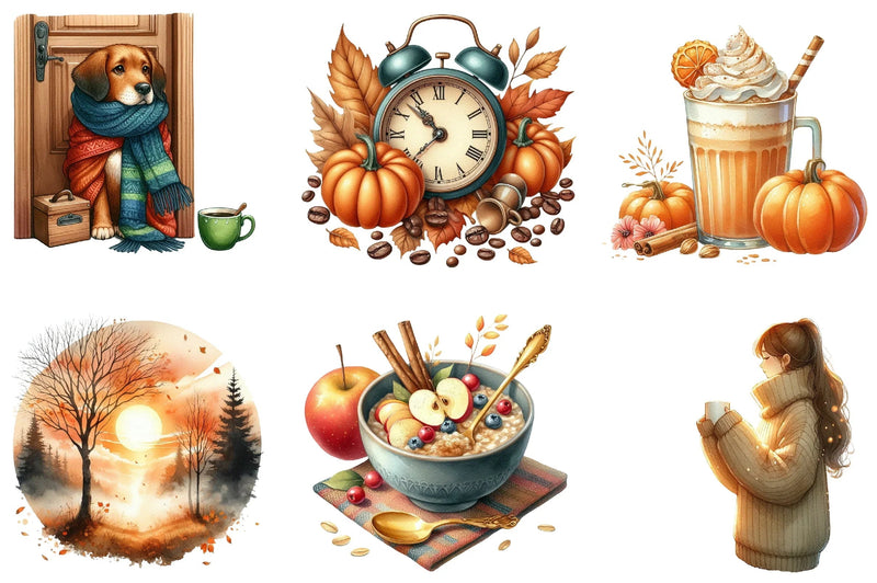 Morning and Fall Clipart Bundle - CraftNest - Digital Crafting and Art