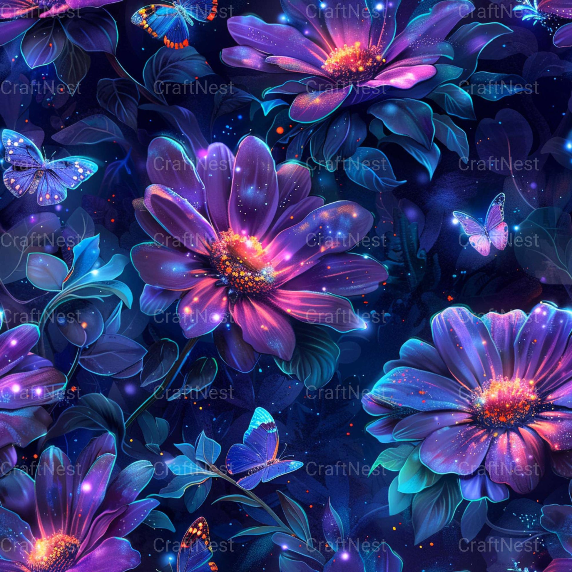 Glowing Daisies Textures - CraftNest - Digital Crafting and Art