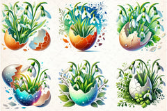 Spring Flower Easter Egg Clipart Bundle - CraftNest - Digital Crafting and Art