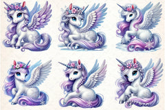 Cute Fairy Unicorn Clipart Bundle - CraftNest - Digital Crafting and Art