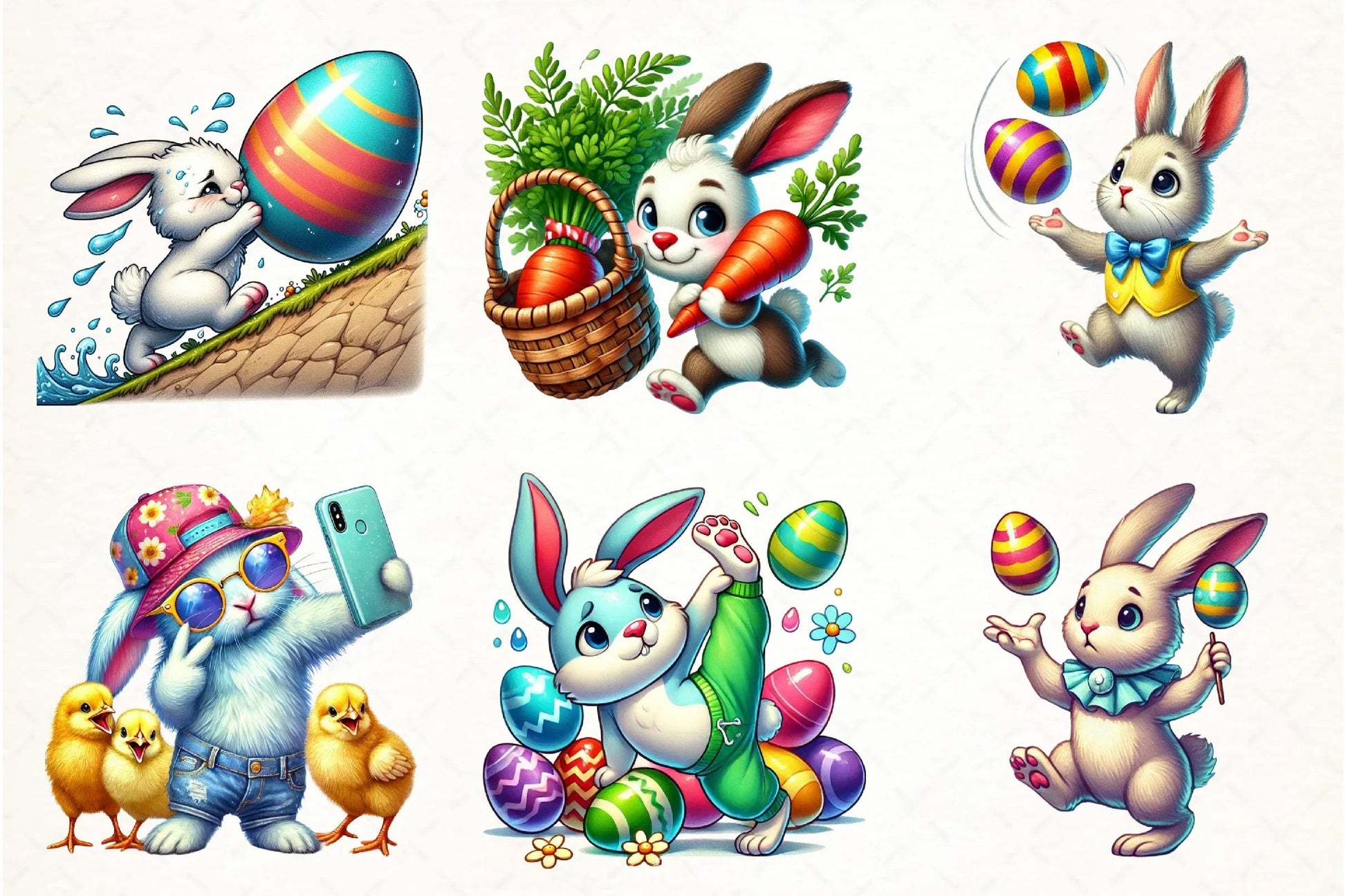 Easter Bunny Clipart Bundle - CraftNest - Digital Crafting and Art