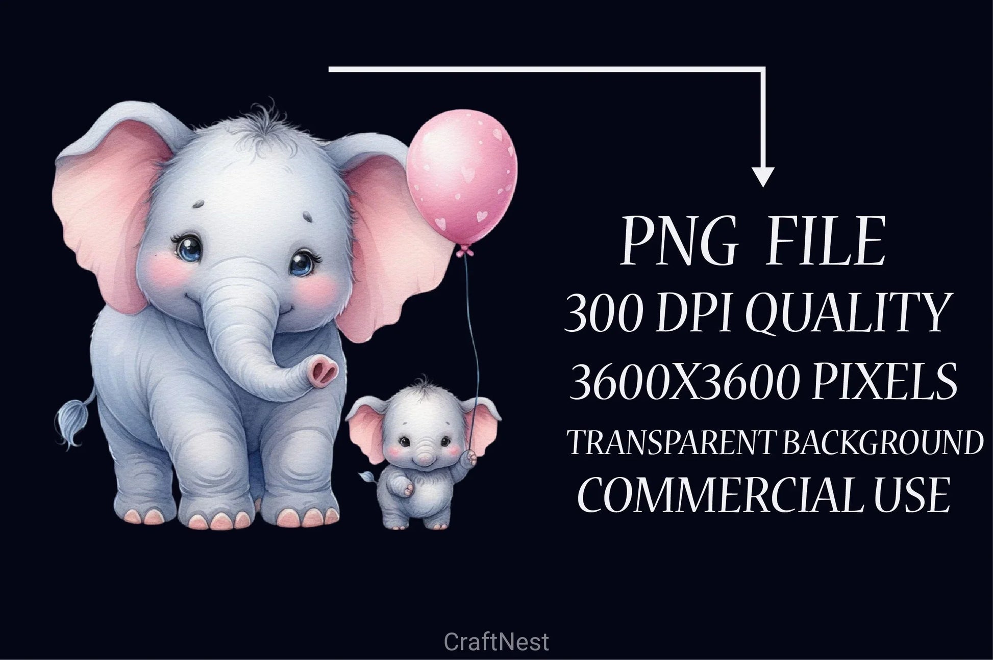 Mother's Day Elephants Clipart Bundle - CraftNest - Digital Crafting and Art