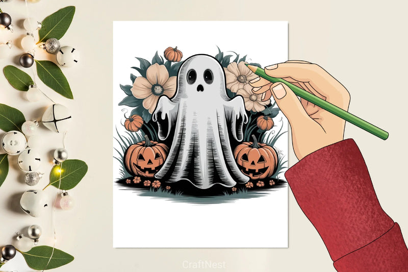 Halloween Ghost Clipart Bundle 10 - CraftNest - Digital Crafting and Art