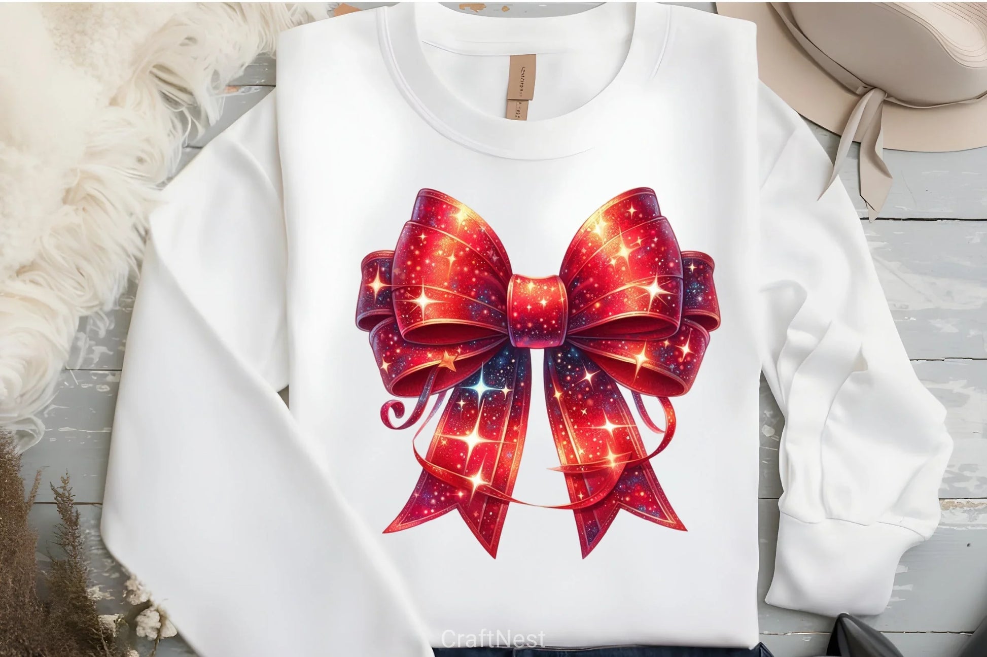 Christmas Red Coquette Bow Clipart Bundle - CraftNest - Digital Crafting and Art