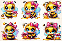 Cute Honey Bee Clipart Bundle - CraftNest - Digital Crafting and Art