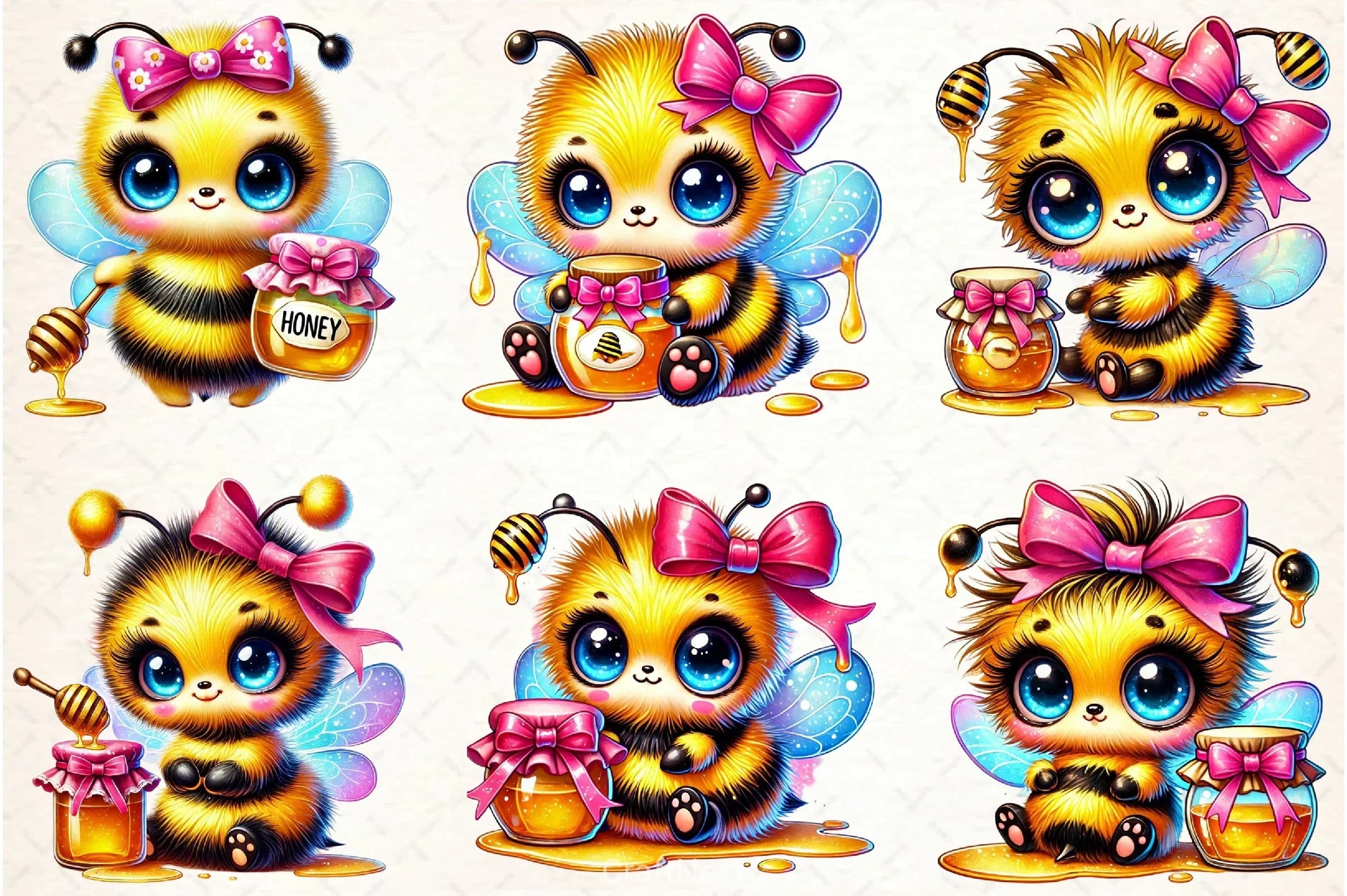 Cute Honey Bee Clipart Bundle - CraftNest - Digital Crafting and Art