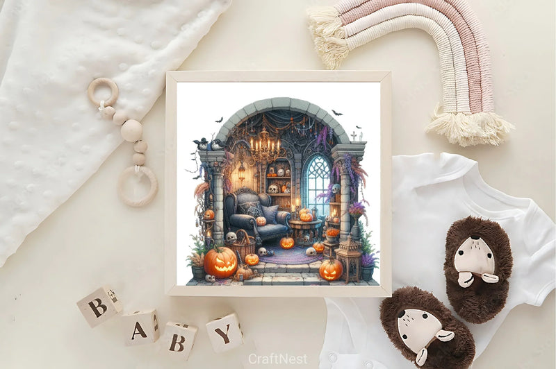 Halloween Rooms Clipart Bundle - CraftNest - Digital Crafting and Art