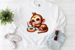 Cute Monkey Clipart Bundle 3 - CraftNest - Digital Crafting and Art
