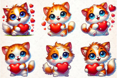 Valentine Cat Clipart Bundle - CraftNest - Digital Crafting and Art