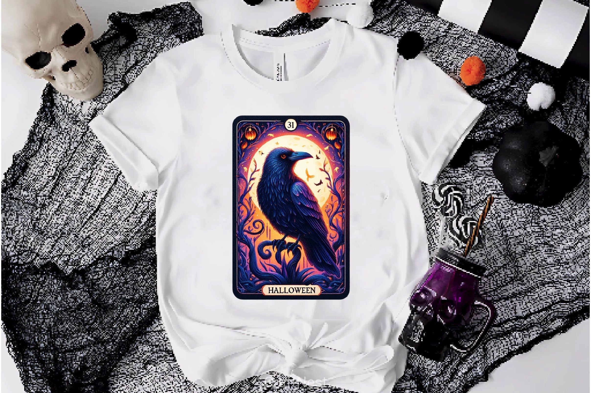Raven Bird Tarot Card Clipart Bundle 3
