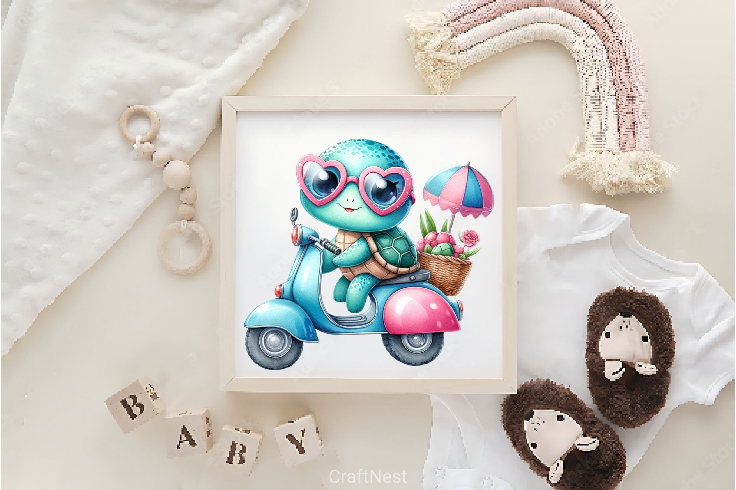 Cute Animals In Scooter Clipart Bundle