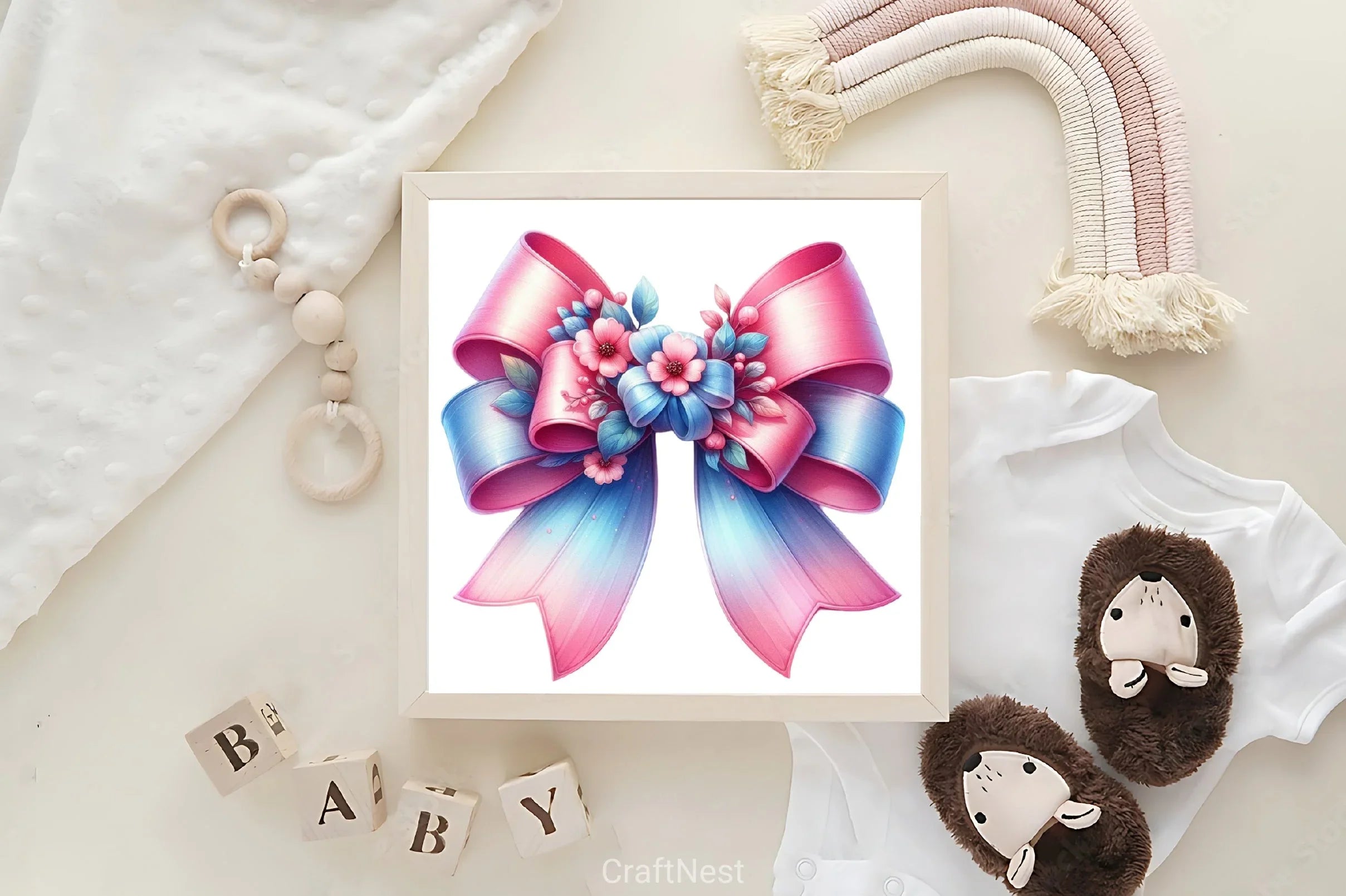 Pink & Blue Bow Clipart Bundle - CraftNest - Digital Crafting and Art
