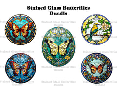 Stained Glass Butterflies Clipart - CraftNest