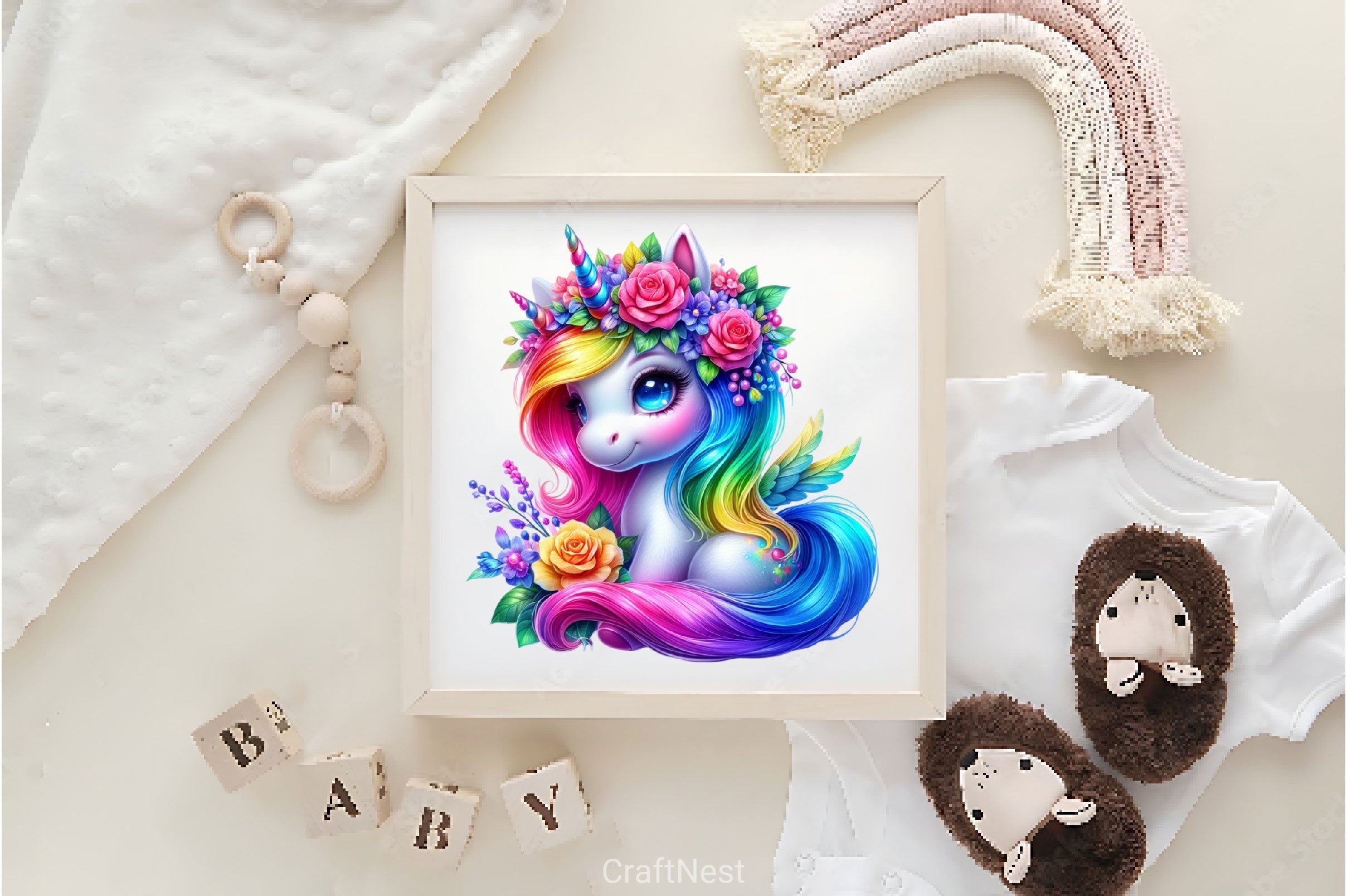 Colorful Magical Unicorn Clipart Bundle 2