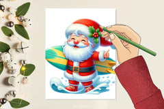 Christmas Santa Surfboard Clipart Bundle - CraftNest - Digital Crafting and Art