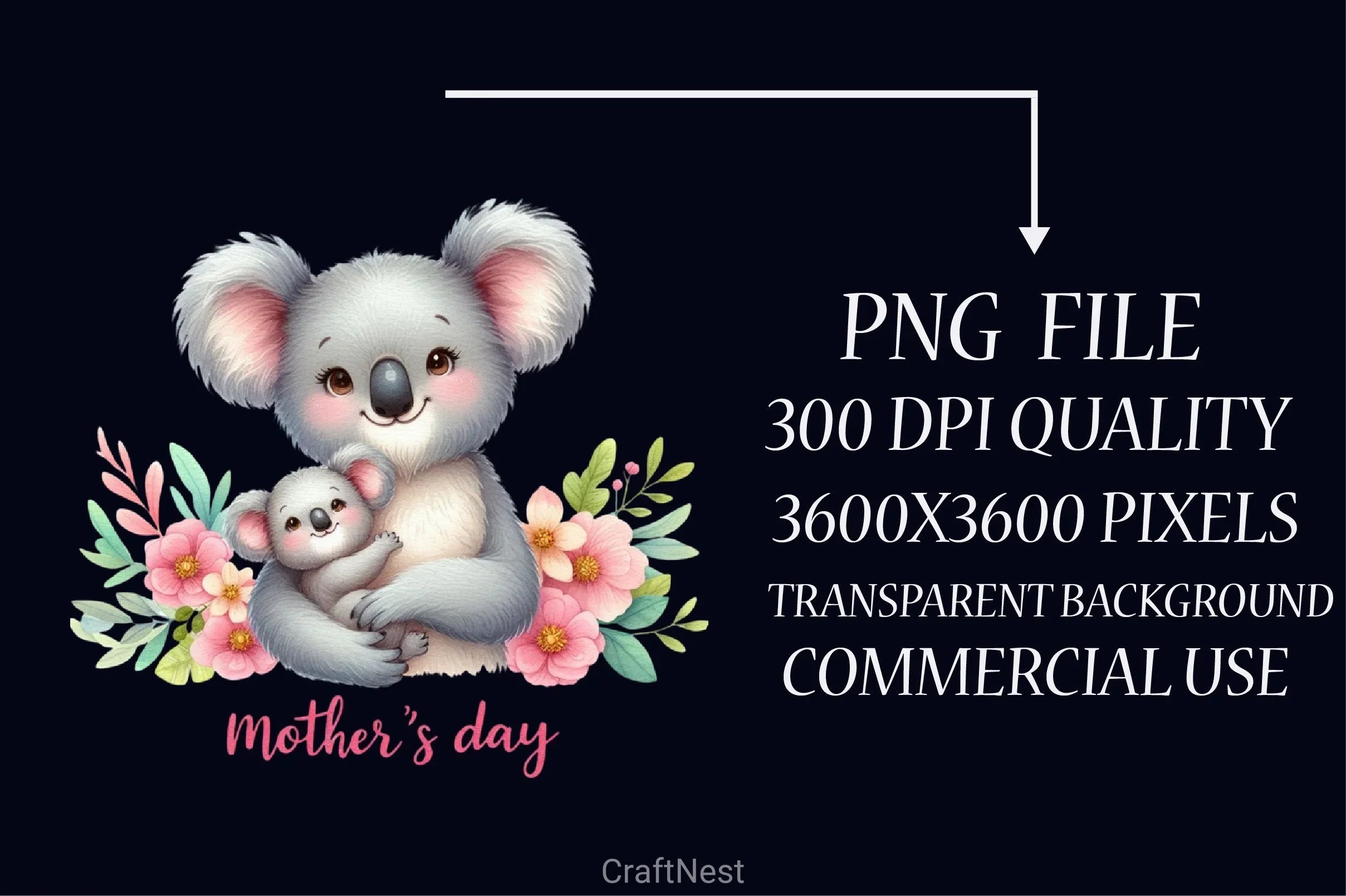 Mother's Day Koala Clipart Bundle - CraftNest - Digital Crafting and Art