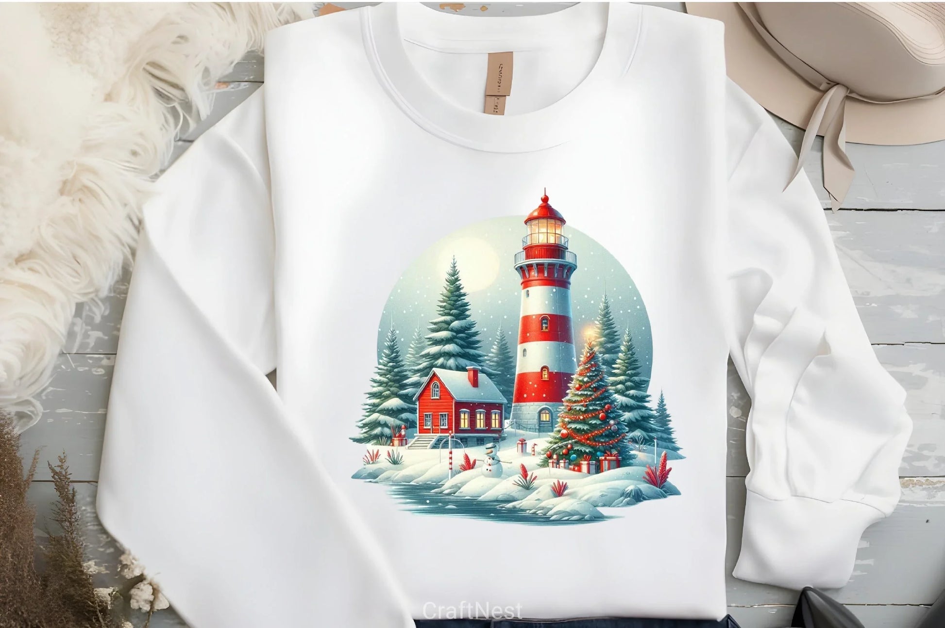 Lighthouse Christmas Clipart Bundle - CraftNest - Digital Crafting and Art