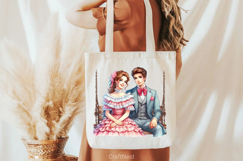 Valentine Romantic Couple Clipart Bundle 6 - CraftNest - Digital Crafting and Art