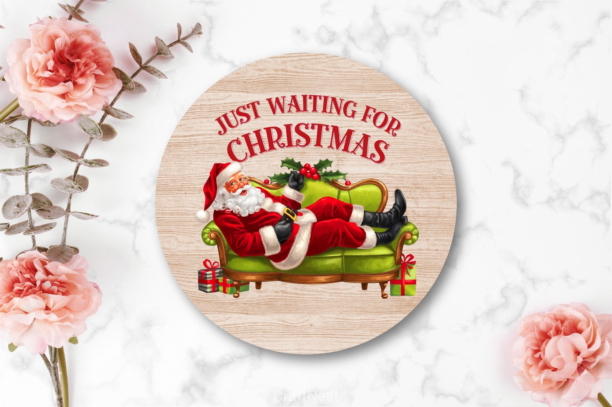 Just Waiting For Christmas Retro Clipart Bundle