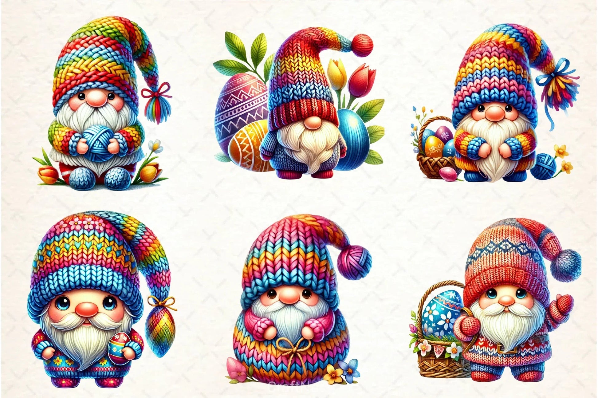 Easter Knitted Gnome Clipart Bundle - CraftNest - Digital Crafting and Art
