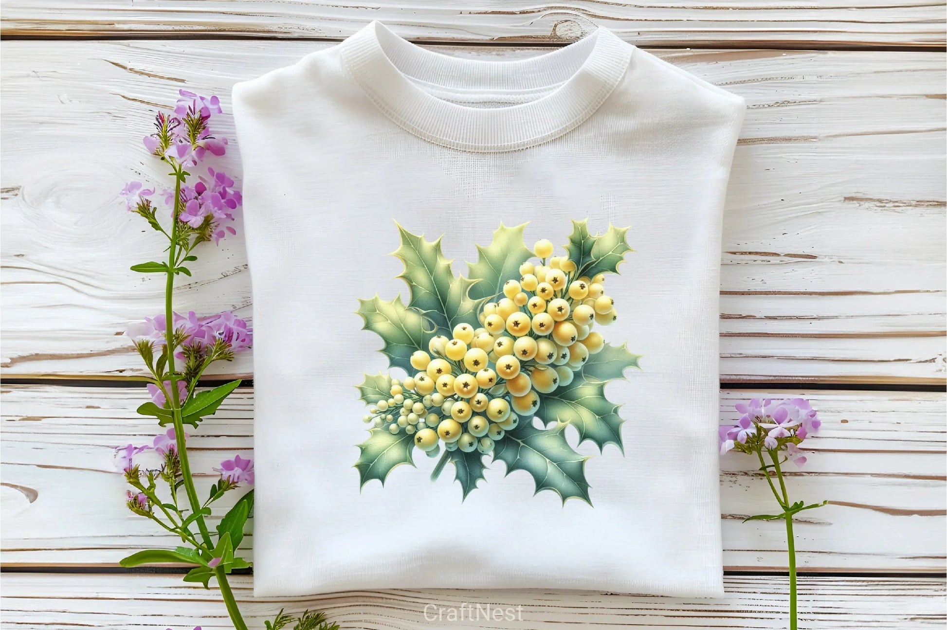 Watercolour Pastel Yellow Christmas Clipart Bundle - CraftNest - Digital Crafting and Art