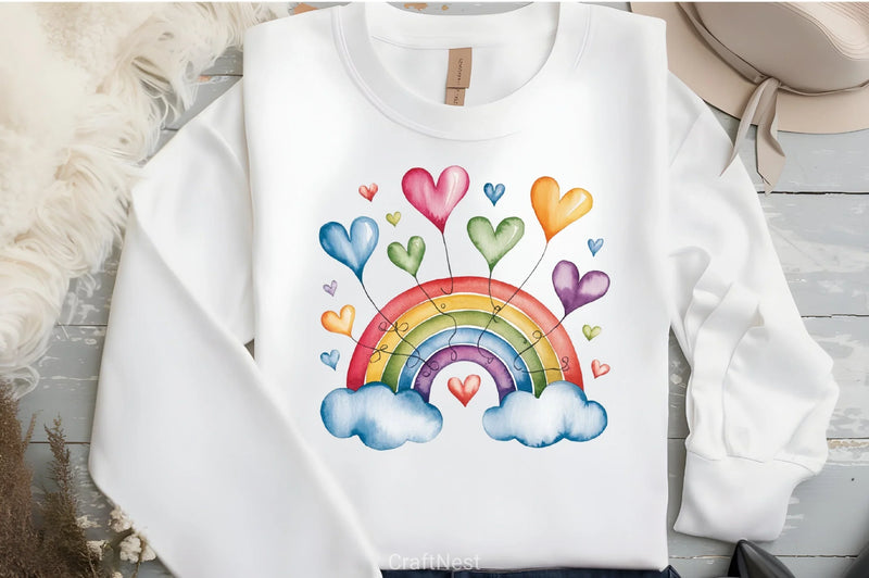 Valentine's Day Rainbow Clipart Bundle 2 - CraftNest - Digital Crafting and Art