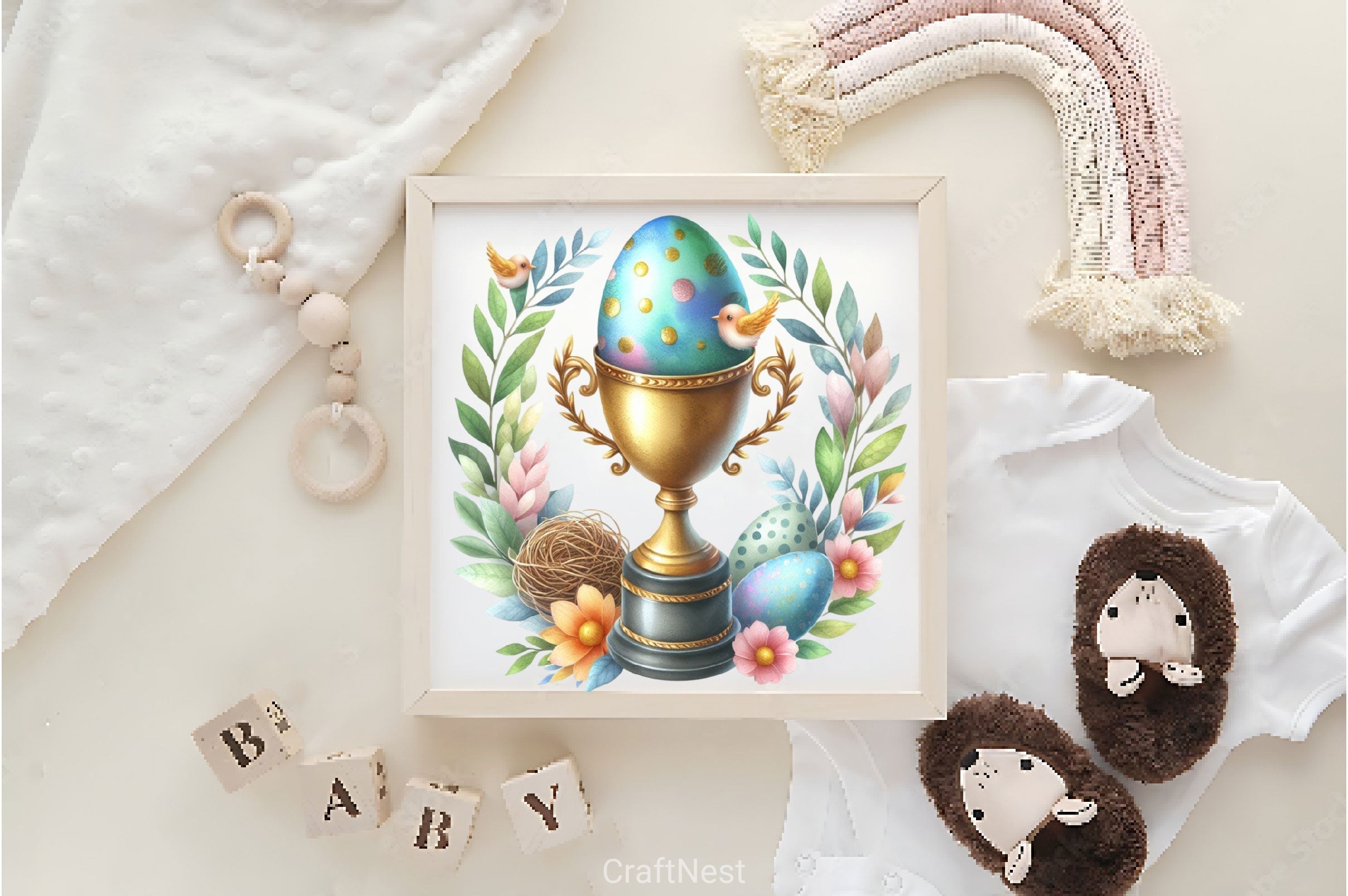 Easter Egg Trophy Clipart Bundle