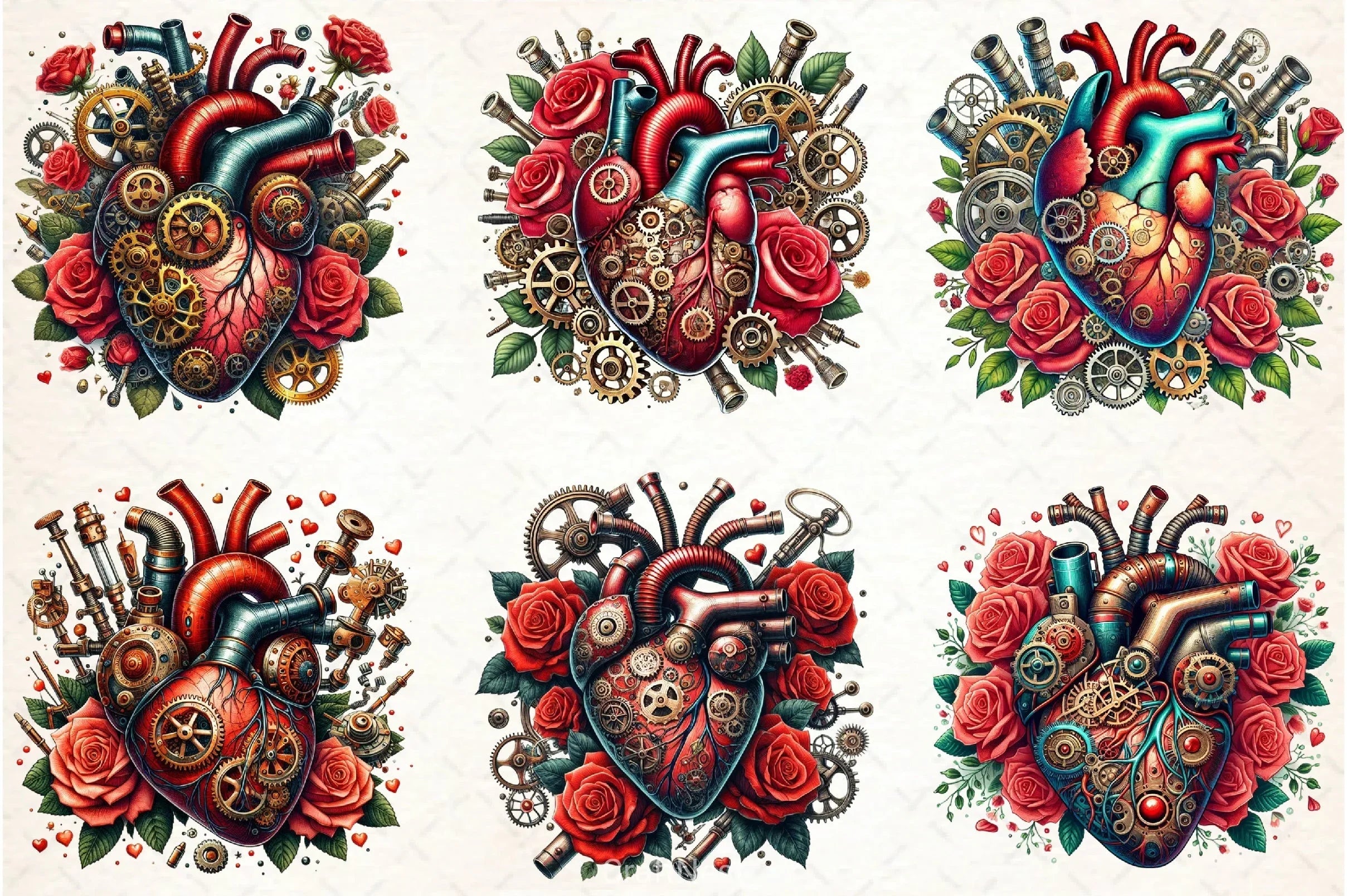 Steampunk Heart Clipart Bundle - CraftNest - Digital Crafting and Art