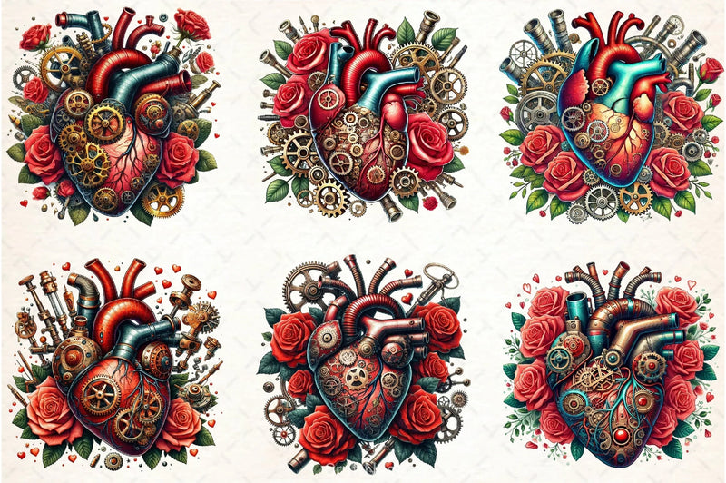 Steampunk Heart Clipart Bundle - CraftNest - Digital Crafting and Art