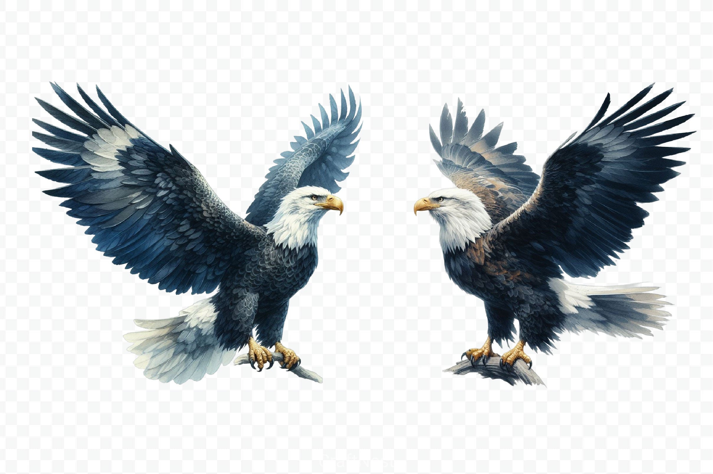 Patriotic Bald Eagle Clipart Bundle 6