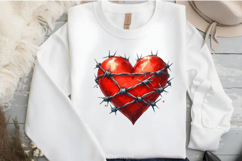 Valentine Barbed Wire Heart Clipart Bundle - CraftNest - Digital Crafting and Art