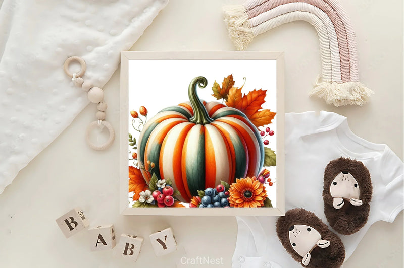 Pumpkin Flower Clipart Bundle - CraftNest - Digital Crafting and Art