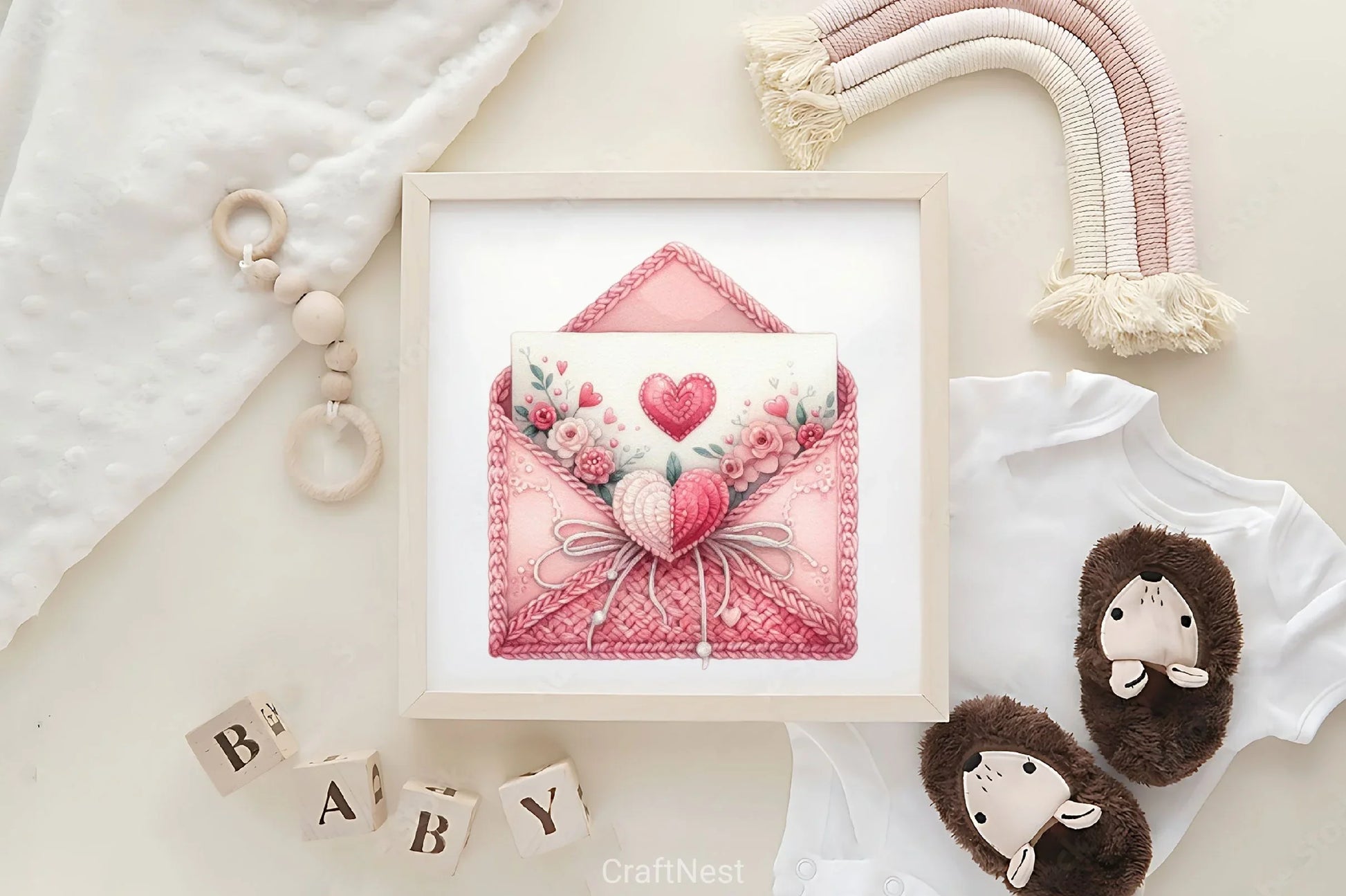 Pink Valentine Crochet Envelopes Clipart Bundle - CraftNest - Digital Crafting and Art